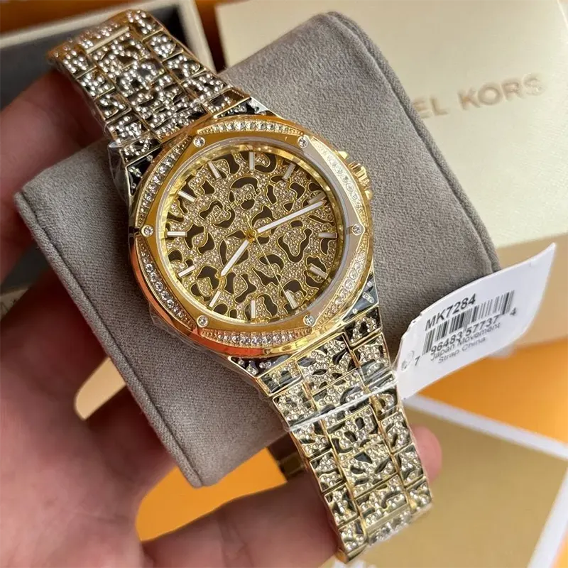 Michael Kors Oversized Lennox Pavé Gold-Tone Ladies Watch- MK7284